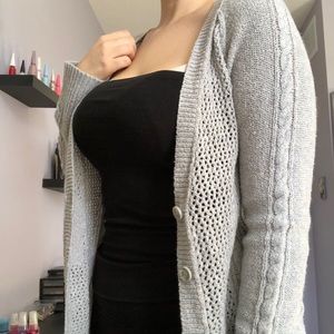 Gray Knitted Cardigan